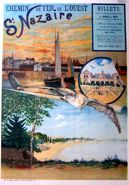 Affiche chemin de fer Orléans St-Nazaire 